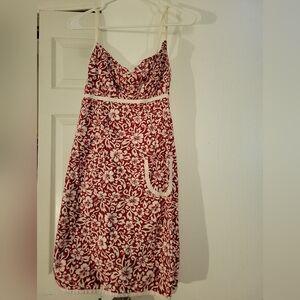 Red and white summer dress